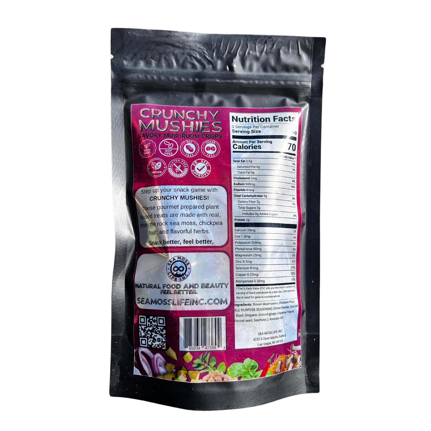 CRUNCHY MUSHIES: Savory Mushroom Snacks | Organic, Plant Based, Gluten Free, Alkaline Vegan, Made in Cast Iron