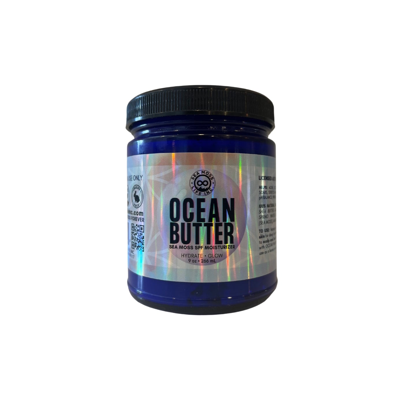 OCEAN BUTTER: SEA MOSS INFUSED SPF MOISTURIZER | HYDRATING & PROTECTIVE | NATURAL SKIN CARE | 3.4 FL OZ | 9 FL OZ
